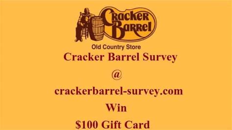 www.crackerbarrel survey.com|Crackerbarrelsurvey – Win $100 Gift Card – Cracker Barrel Survey